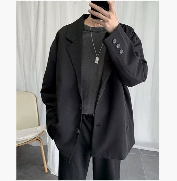 Casual Loose Trendy Pu Shuai Simple Men's Jacket