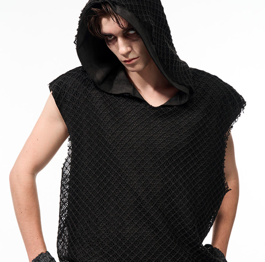 Niche Real Two Pieces Hooded Hollow Vest