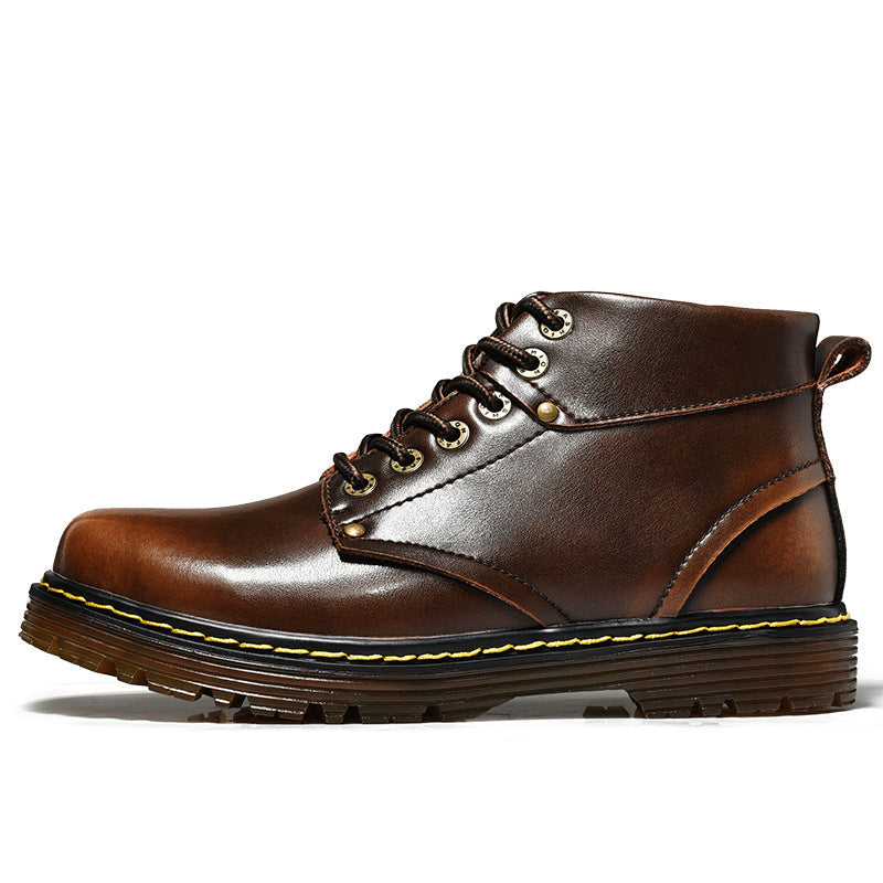 Martin Boots Men's Middle Cut British Style Shoes All-match Tooling Boots