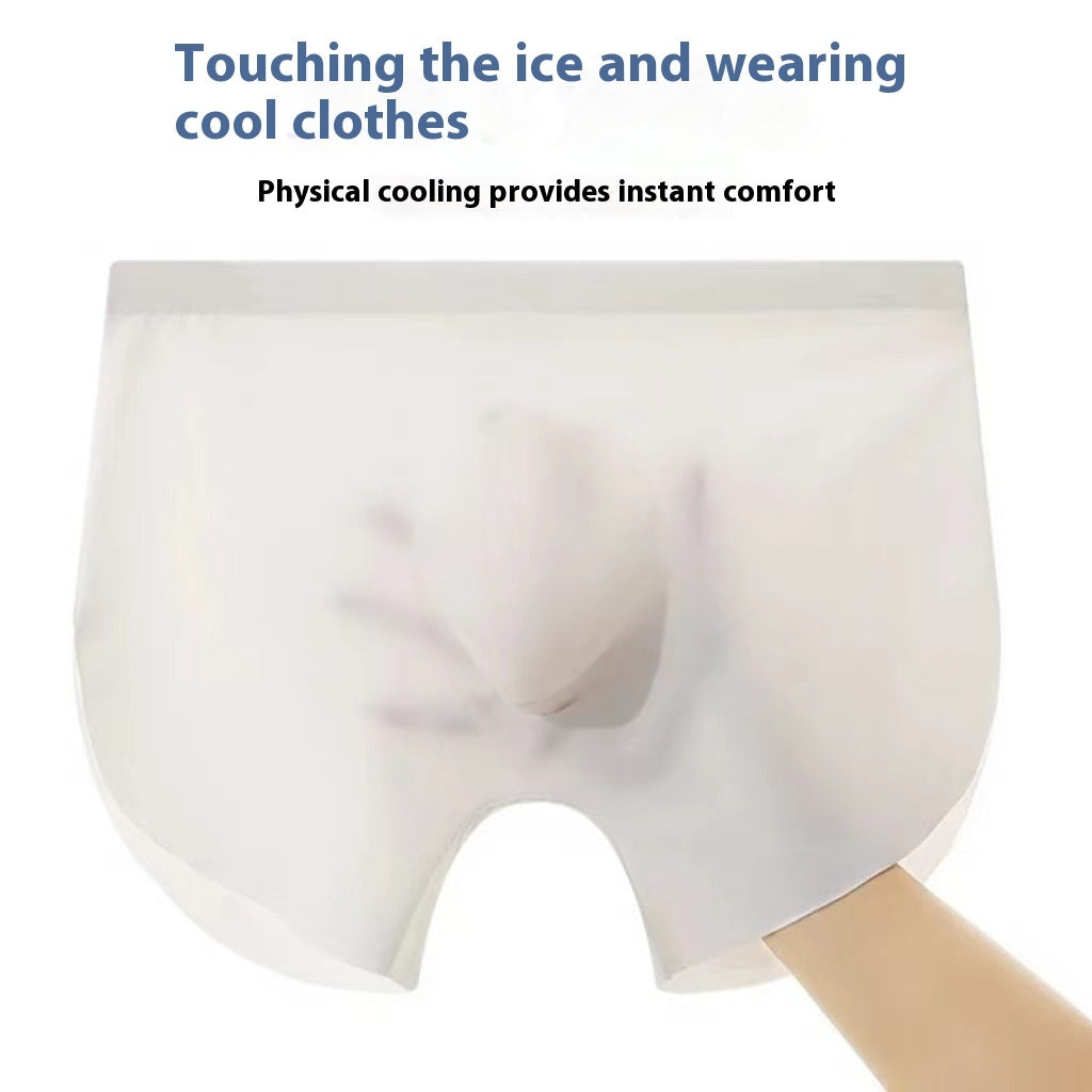 Summer Panties Ice Silk Seamless One Piece Boxer Briefs