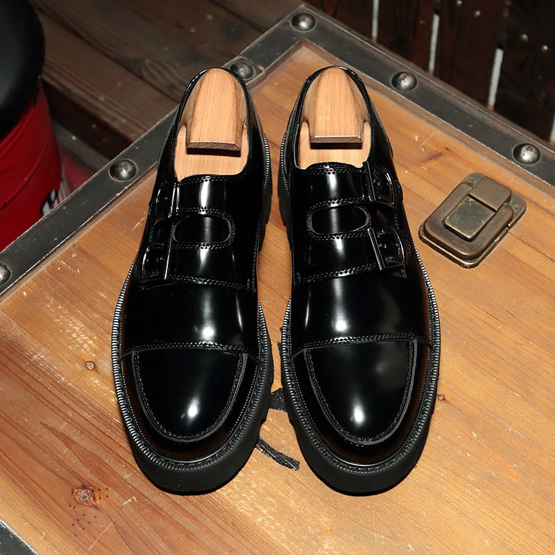 Thick-soled Increased Patent Leather Men's Shoes