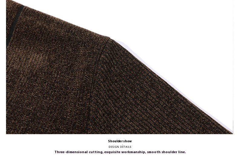 Korean Style Trendy Business Casual Autumn And Winter New Men's Outerwear Corduroy Sweater Coat