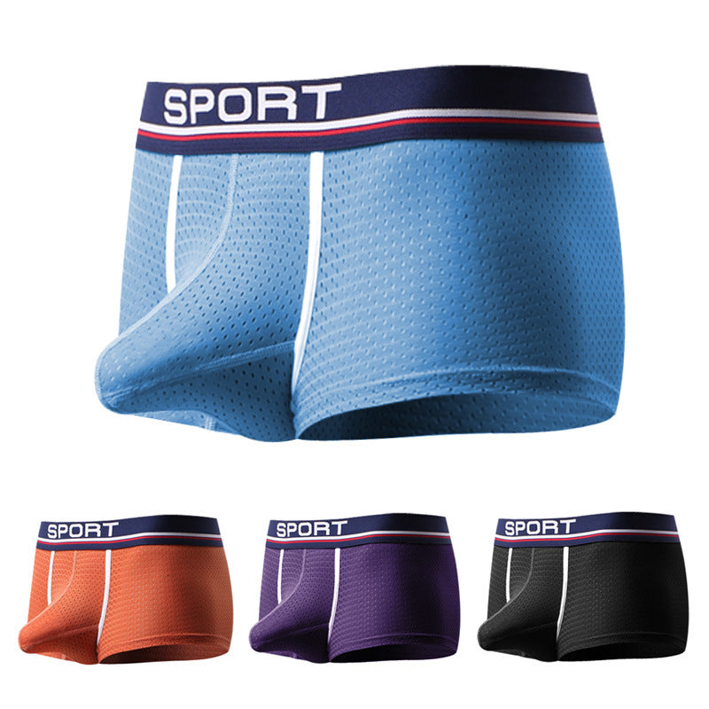 Bullet-type Separated Trunk Underwear Ice Silk Net Yarn Trendy Breathable Boxers Boys' Shorts