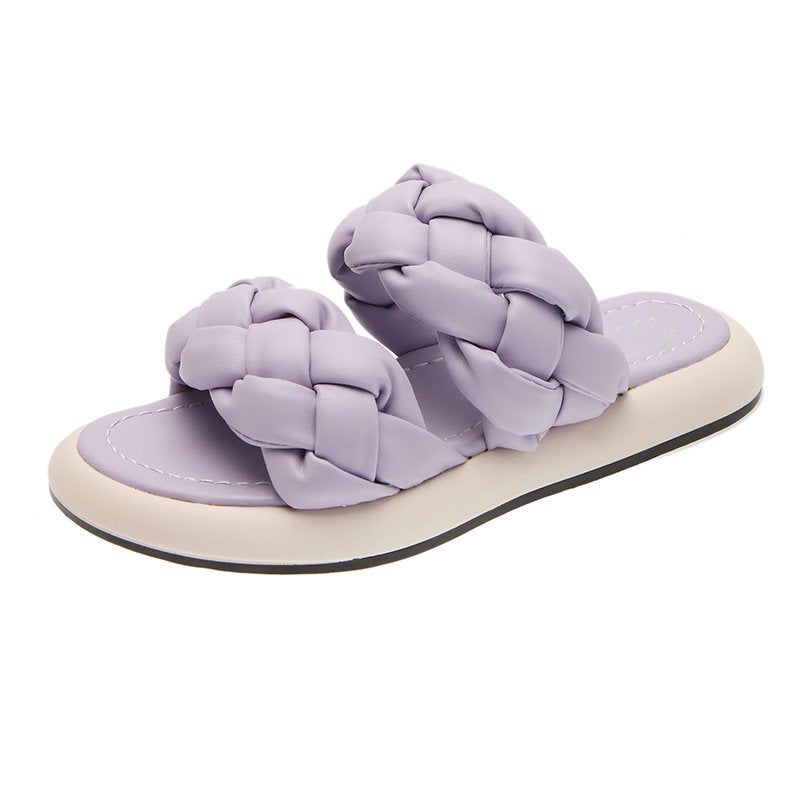 Sandals For Women To Wear In Summer New Korean Students Flat Knitting