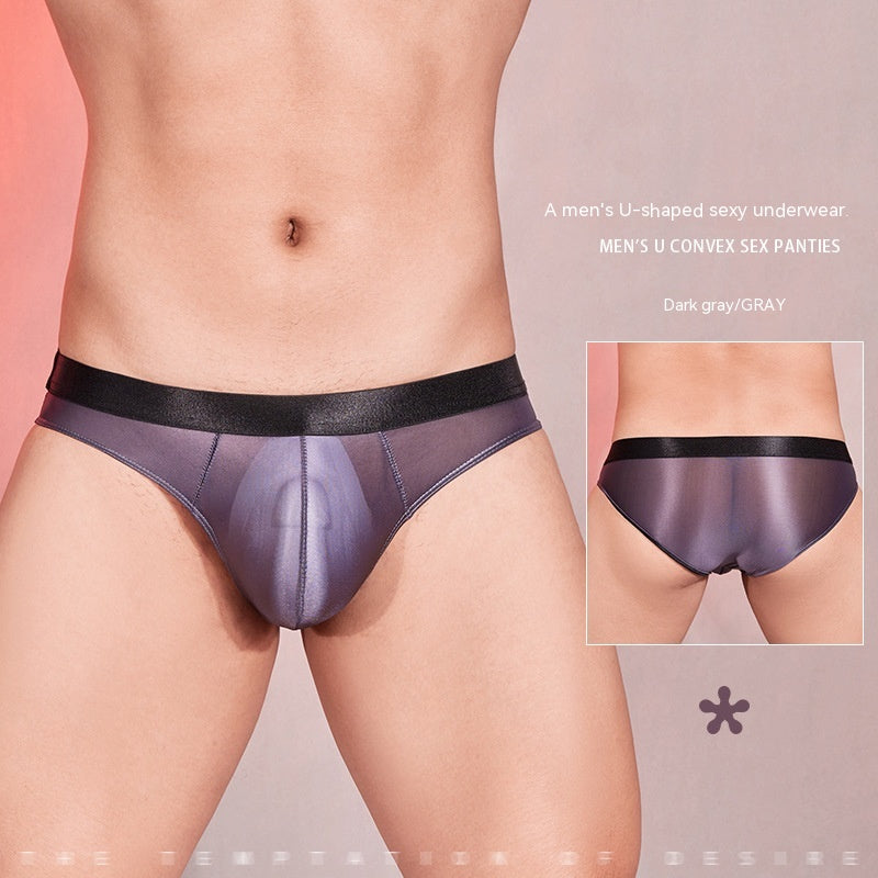 New Fashion Low Waist Fake Mother Thin Transparent Powerful Men's Underwear