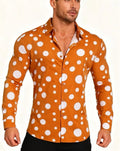 A Casual And Versatile Long-sleeved Shirt With Polka Dot Prints For Teenagers And Men