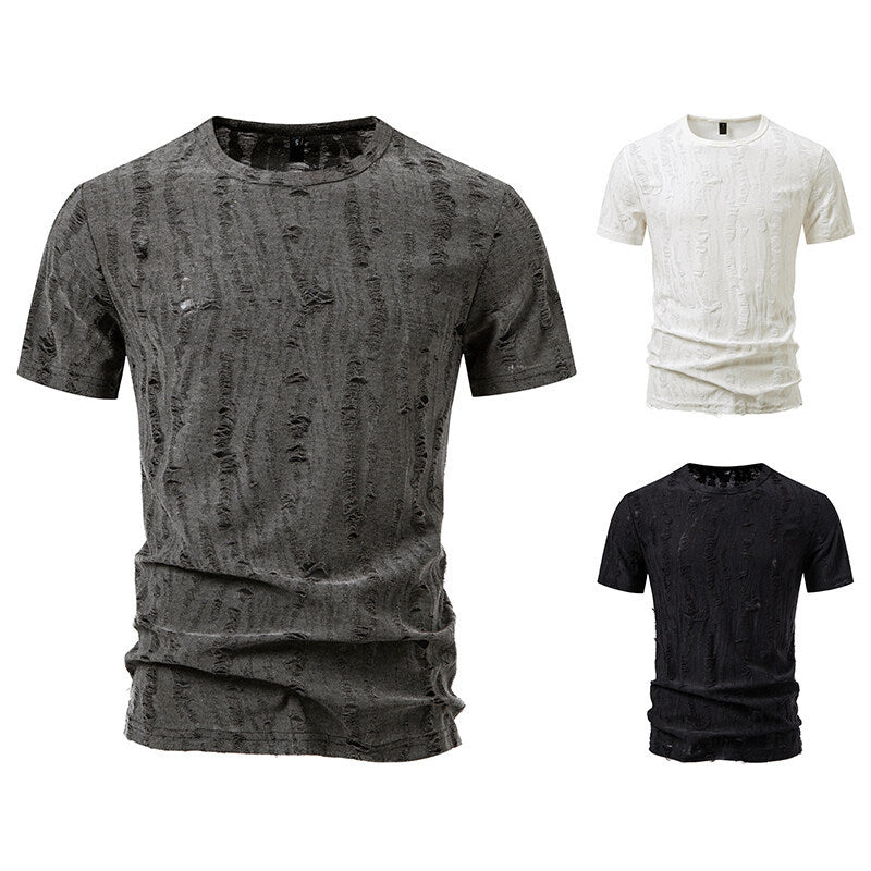 Simple Half Sleeve Men's Tops Loose