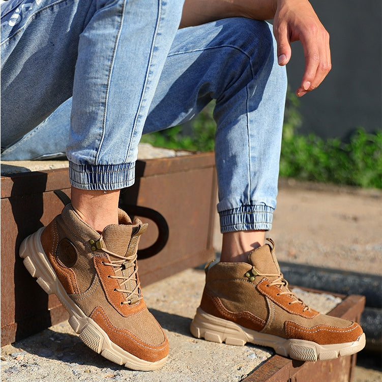 Casual Labor Insurance Men's Steel Breathable Comfortable High-top Safe Work Protective Shoes