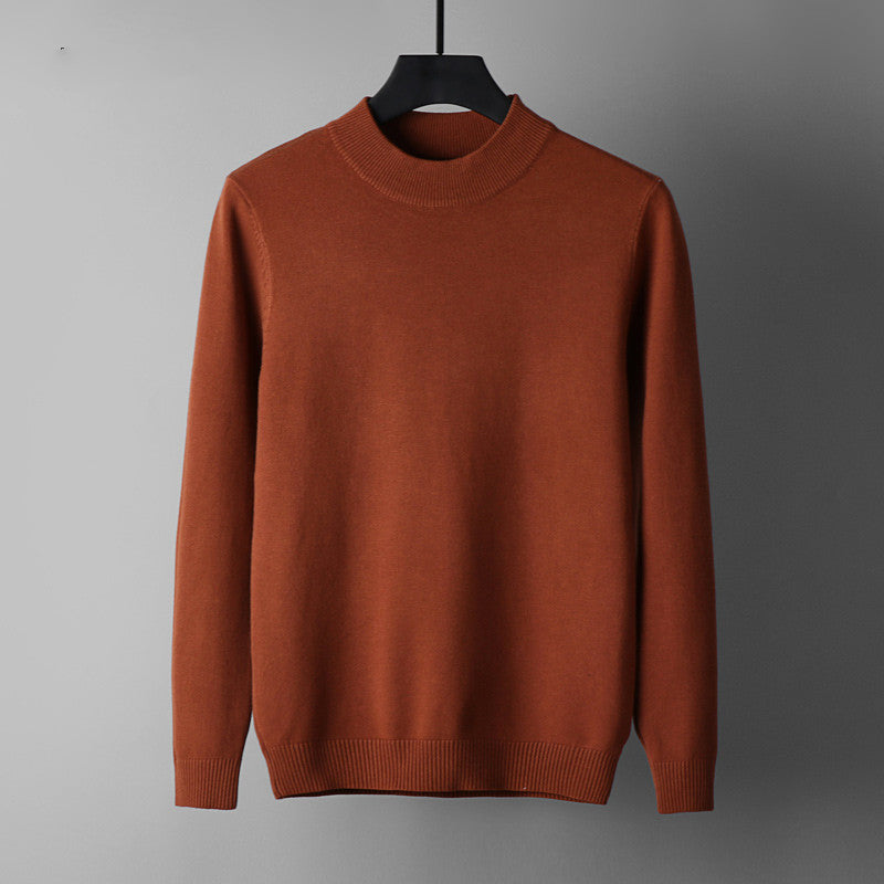 Casual Half High Neck Round Neck Sweater