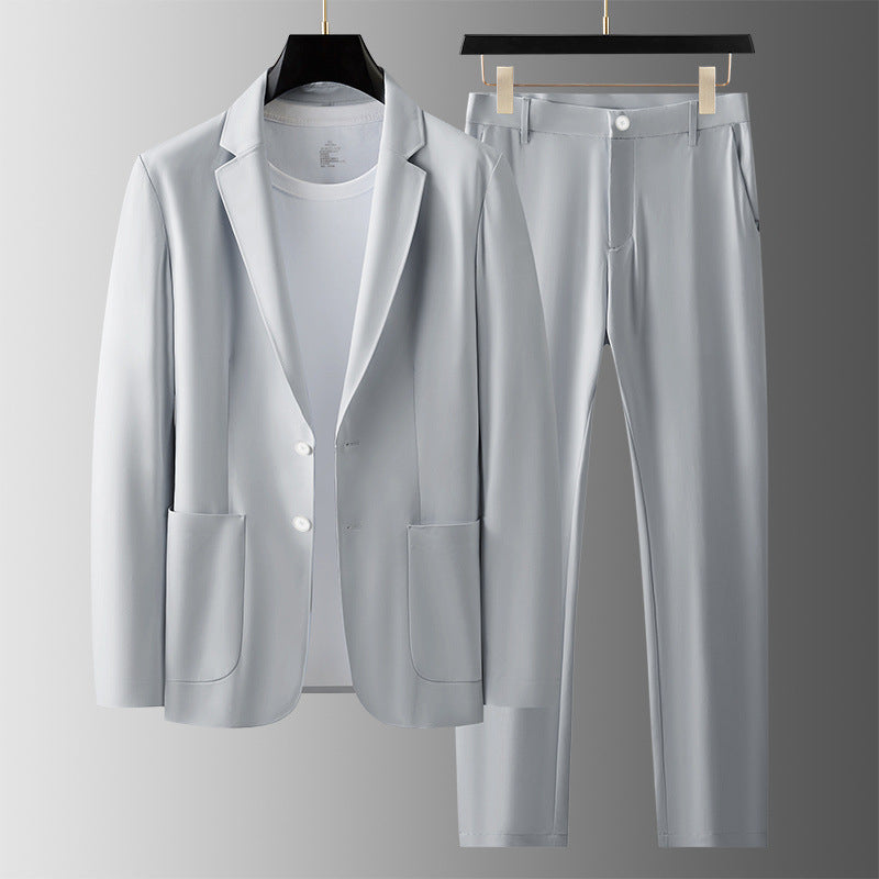 Gentleman Banquet Business Thin Casual Ice Silk Suit