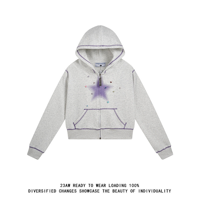 American Diamond XINGX Hooded Cardigan Sweater