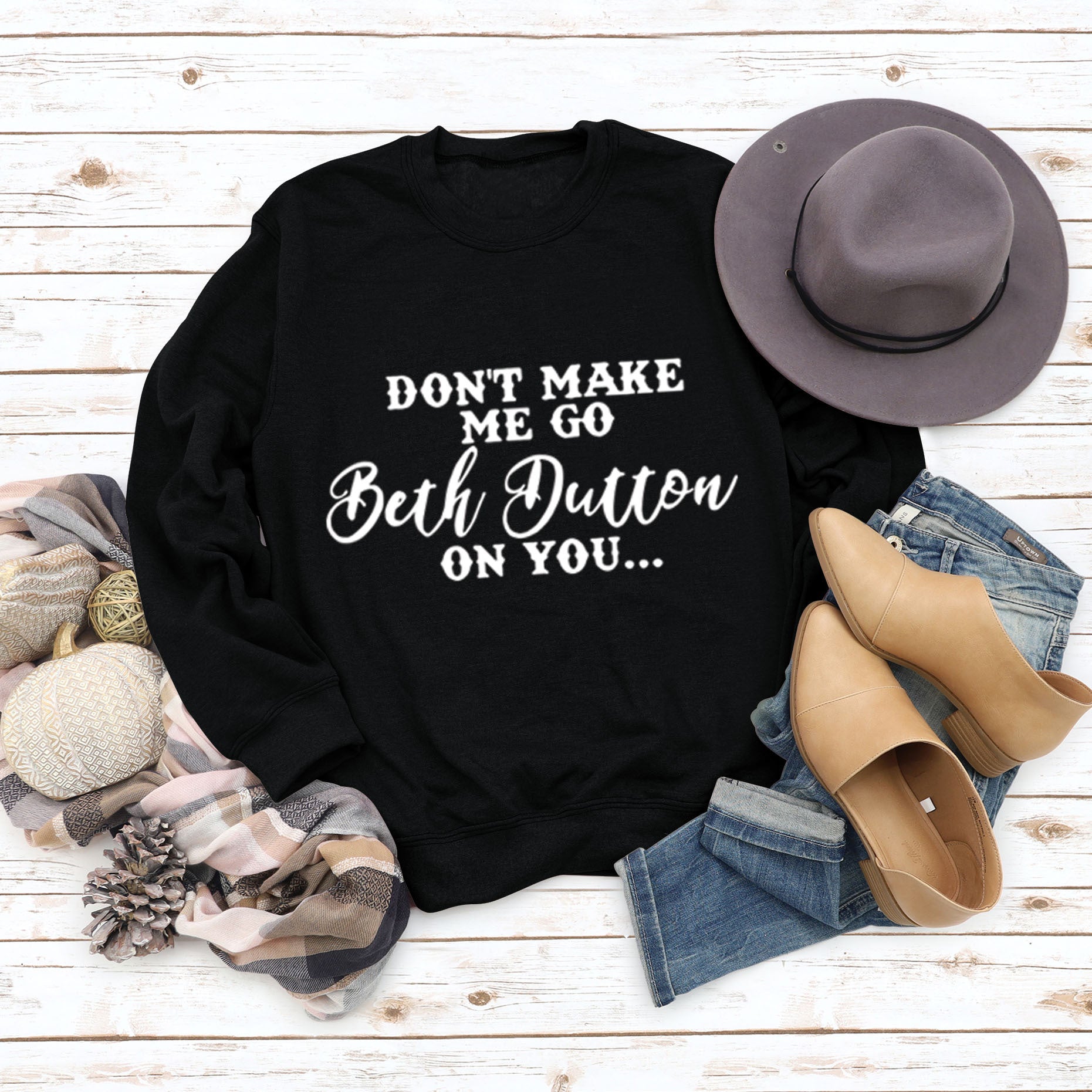 DON'T MAKE ME GO Simple Pullover Top Long Sleeve Printed European And American Loose Sweater