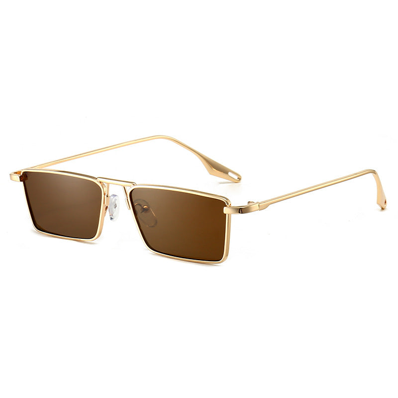 Small Square Box Sunglasses Women's Metal