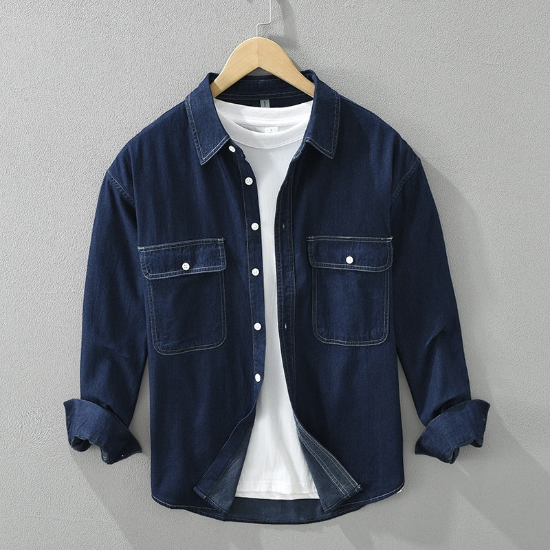 Artistic Denim Long Sleeve Loose Casual shirt