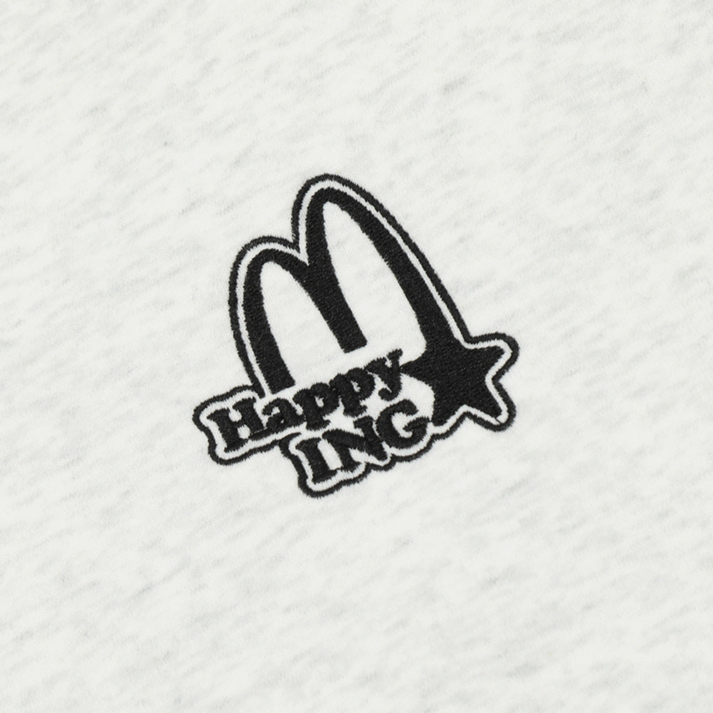 Casual Simple Embroidery Velvet Padded Hooded Sweatshirt