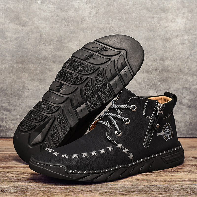 New Mid-top Men's Zipper Martin Boots