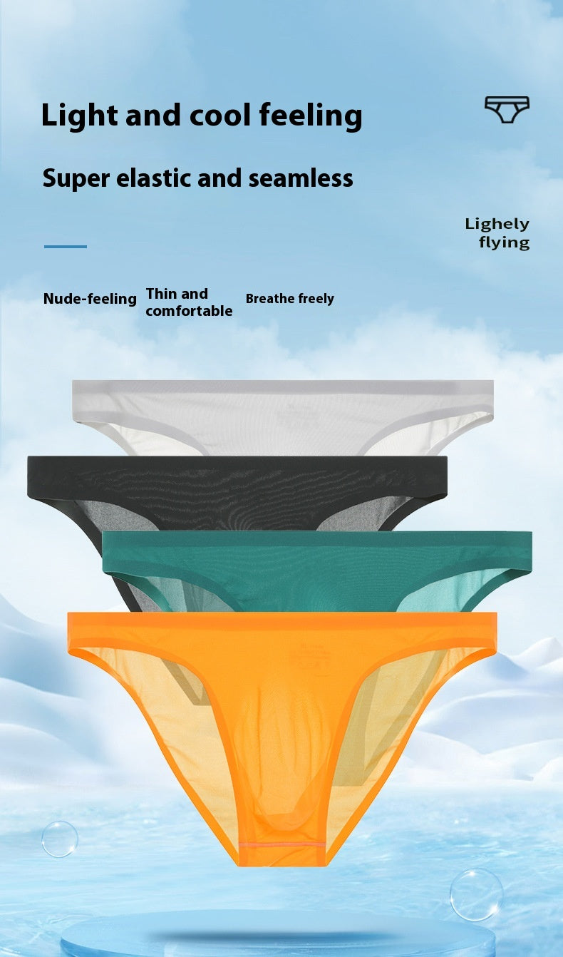 Men's Thin Ice Silk Traceless Ventilation Quick-drying Briefs