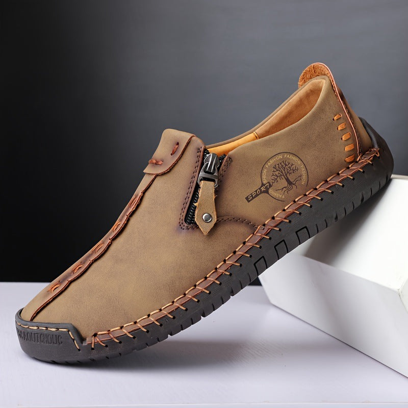 Cross Edge Side Zipper Handmade To The Shoe Sole Fashion