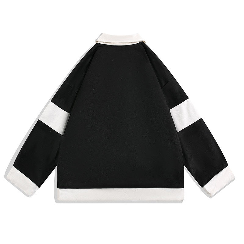 Casual Contrast Color Stitching Simple Jacket Trendy Boys