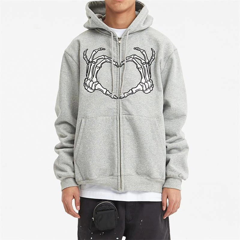 Cross-border Hooded Sweater In Stock Zipper Sweater Autumn And Winter European And American Butterfly Sweater Gothic Style Exercise Hooded Coat