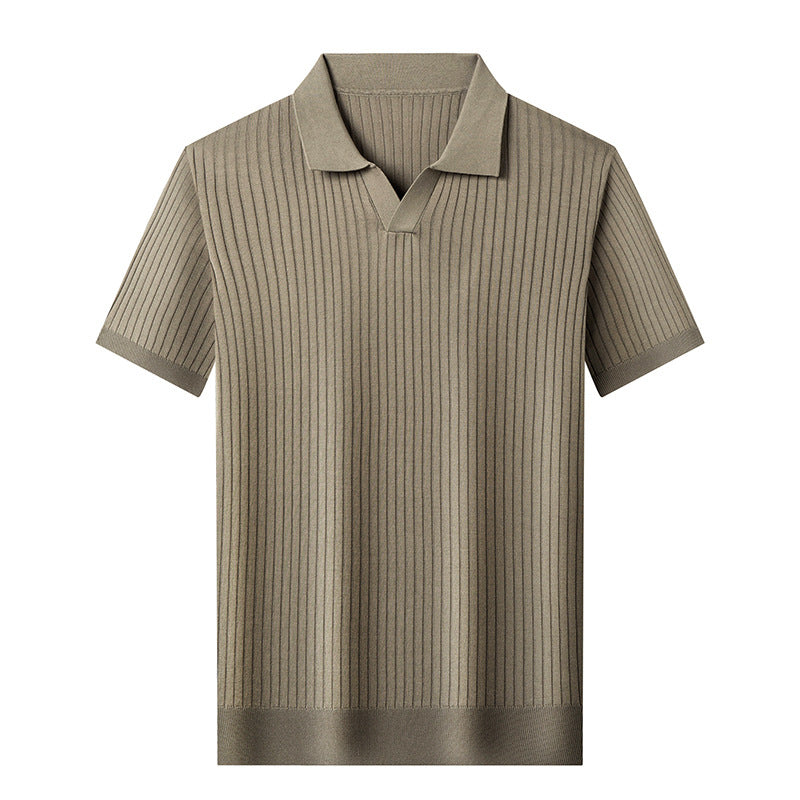 Men's Short Sleeved Lapel Casual Top