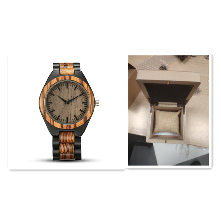 Men's And Women's Large Dial Wood Quartz Watch