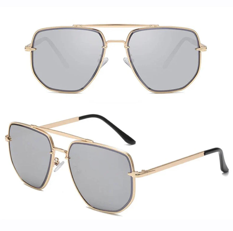 Men's Double Bridge Gradient Cut Sunglasses