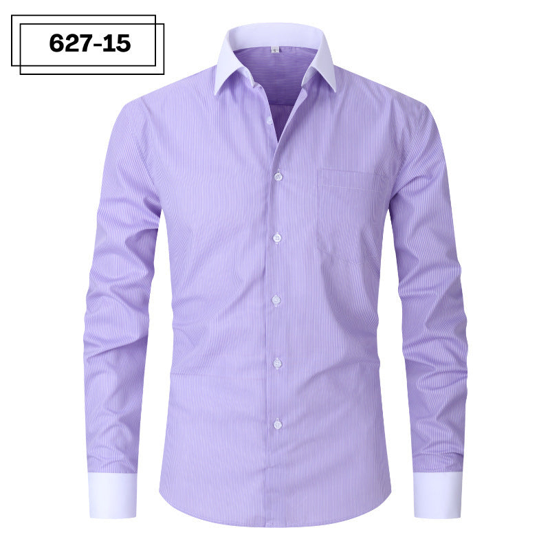 Men's Casual American-style Long-sleeved Striped Shirt