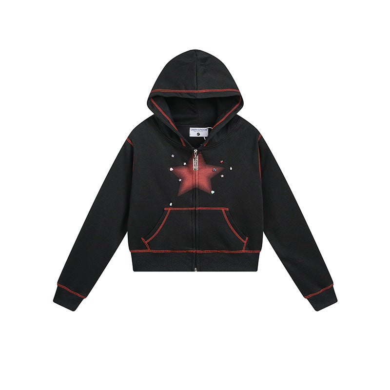 American Diamond XINGX Hooded Cardigan Sweater
