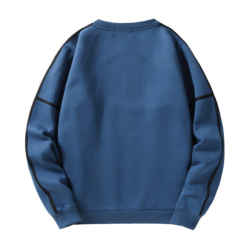 Contrasting Basic Round Neck Long Sleeve Sweatshirt