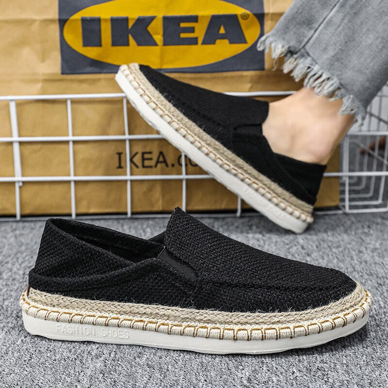 Straw Fisherman Breathable Men's Lazy Trendy Slip-on Casual Shoes