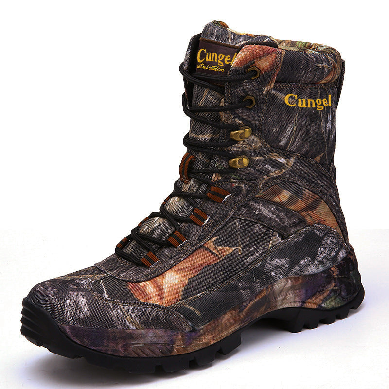 High-top camouflage boots for men