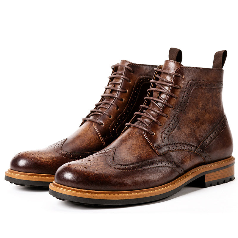 Men's Leather Round Toe Martin Boots