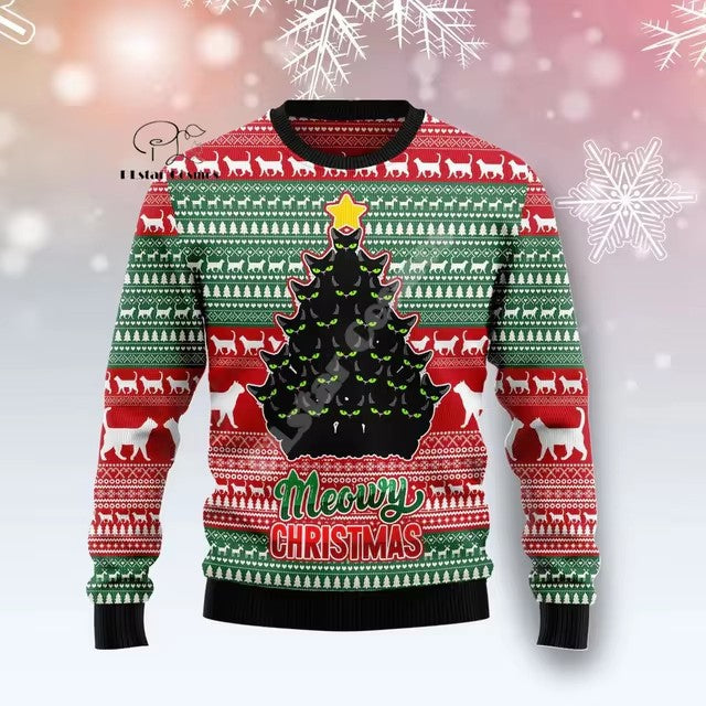 Doodle Nostalgia Winter 3D Digital Print Casual Hoodie