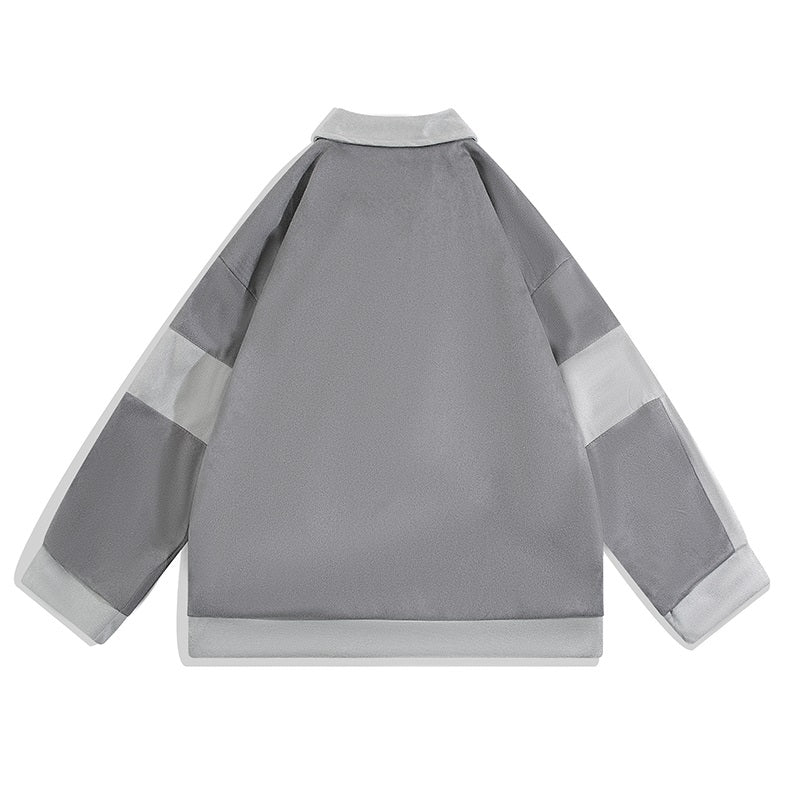 Casual Contrast Color Stitching Simple Jacket Trendy Boys