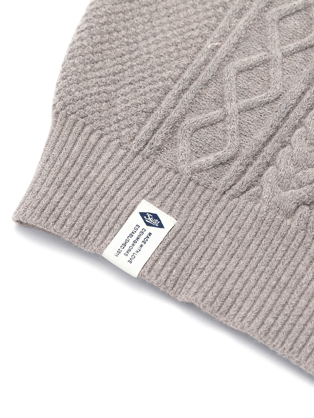 Winter Acrylic Cotton Blend Crew Neck 3D Diamond Cable Sweater