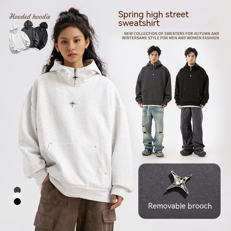 American Casual Sweatshirt Men's Hooded Pullover Coat