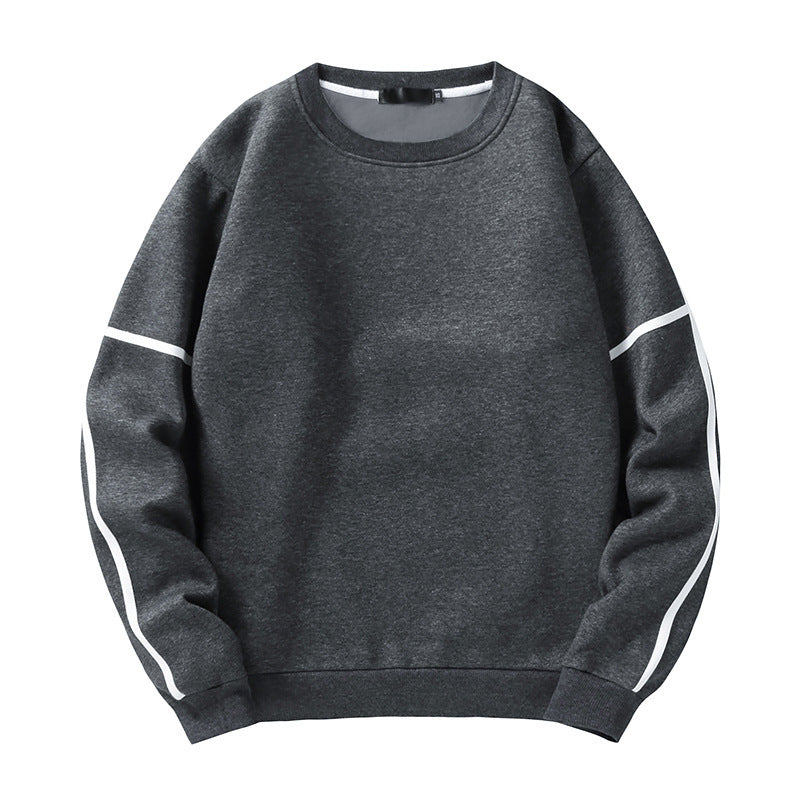 Contrasting Basic Round Neck Long Sleeve Sweatshirt
