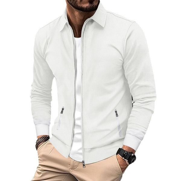 Men's Spring And Autumn Youth Waffle Zipper Pocket jacket
