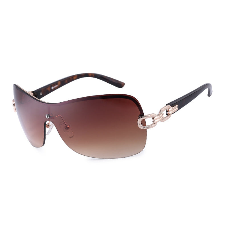 Metal Fashion Chain Design Ladies Sunglasses