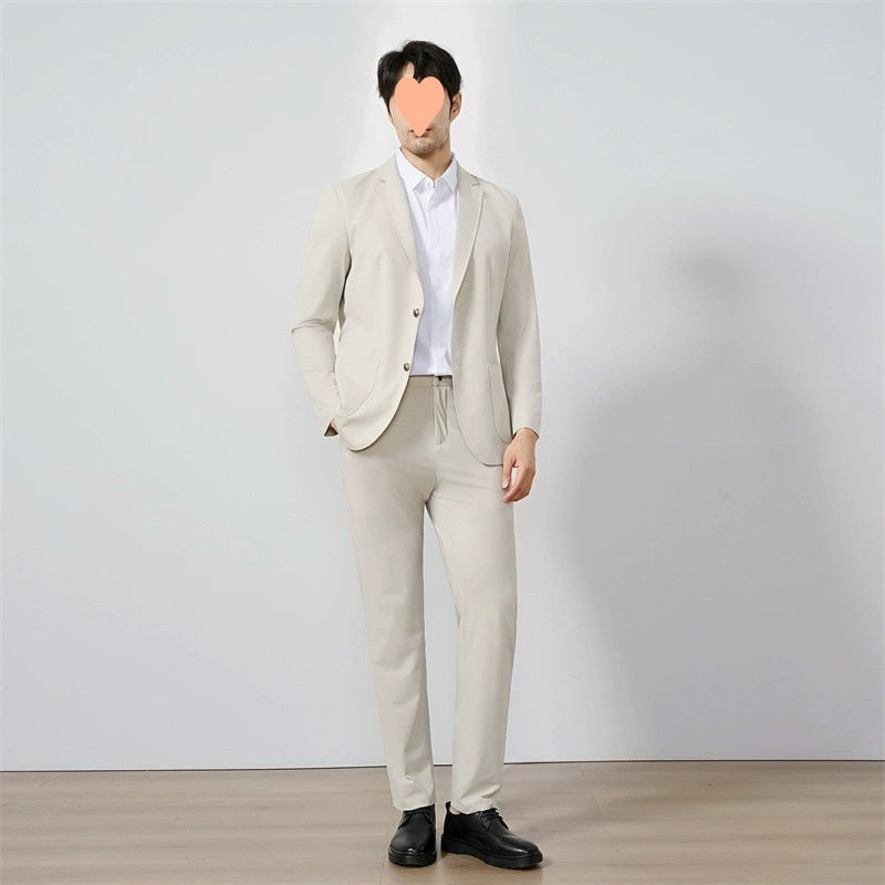 Gentleman Banquet Business Thin Casual Ice Silk Suit