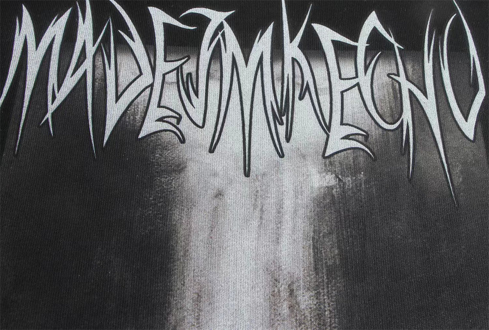 Abstract Printing Loose Hooded Sweater Men