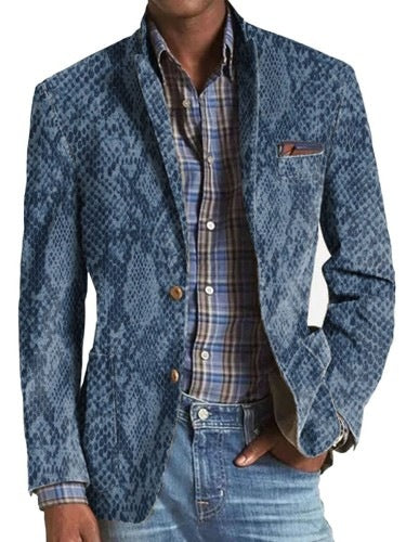 Men's Suit Striped Plaid Coat