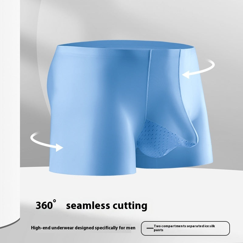 Ice Silk Separation Mesh Quick-drying Breathable Trunk Underpants Bullet Separation Boxers