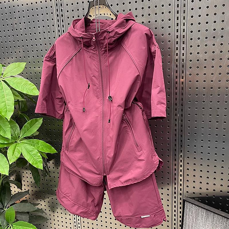 Sports Ice Silk Short Sleeve Shorts Men's Suit Quick-drying