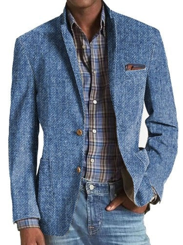 Men's Suit Striped Plaid Coat