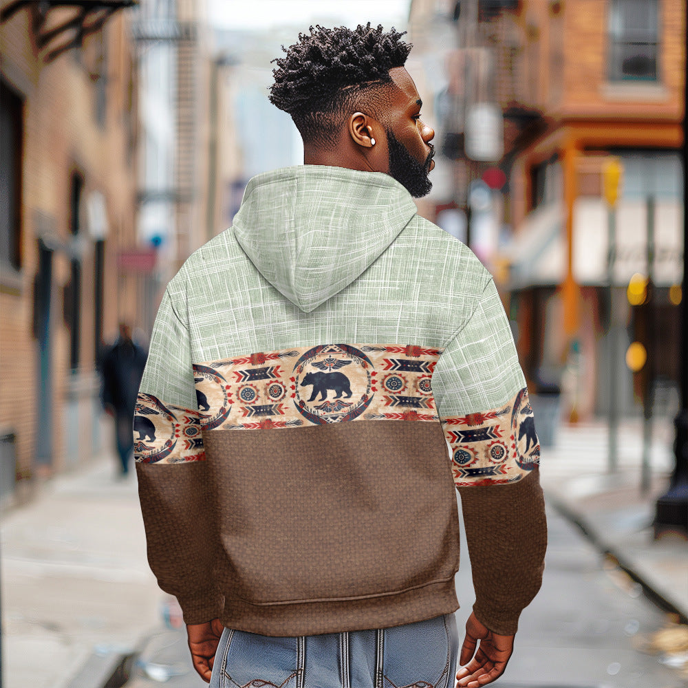 Winter Long Sleeve Stand Collar Zipper Hooded Sweatshirt