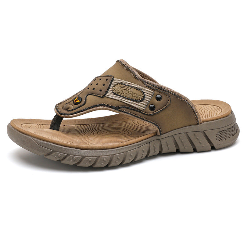 Flip Flops Men's Summer Outdoor Non-slip Wear-resistant Flip-flops Soft Bottom