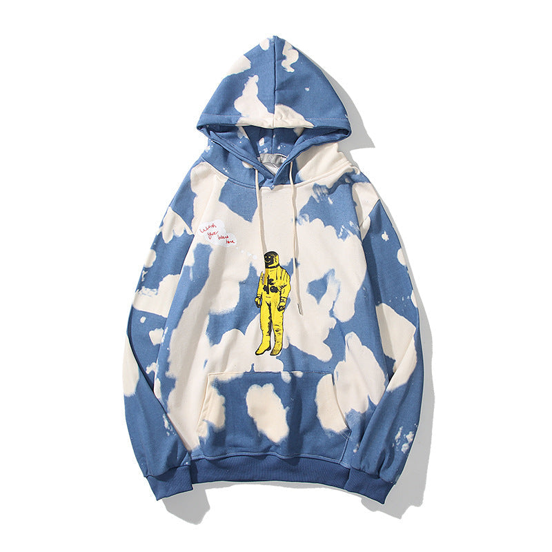 Color Tie Dye Lightning Cloud Astronaut Hoodie