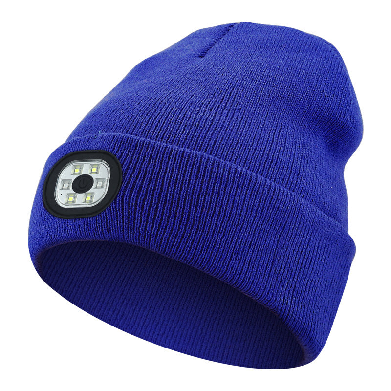 Outdoor Riding Lighting Headlights Cap Multi-color Optional Night Running LED Light Emitting Knitted Hat